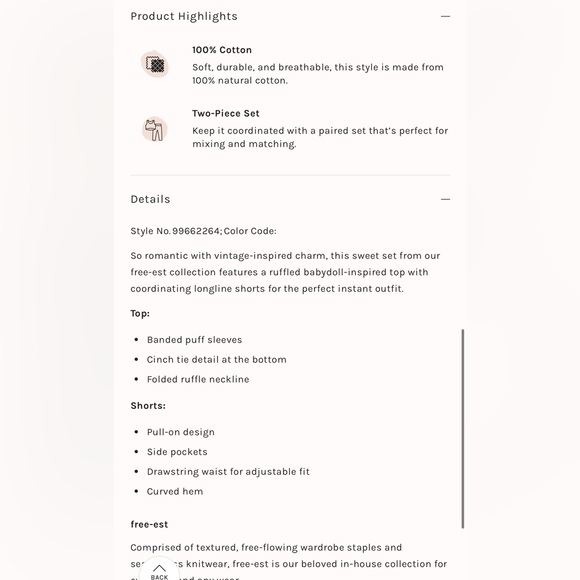 Free People Free-est Lilibeth Short Set Coquette Ruffle Cotton Romantic Set SM - Picture 6 of 11